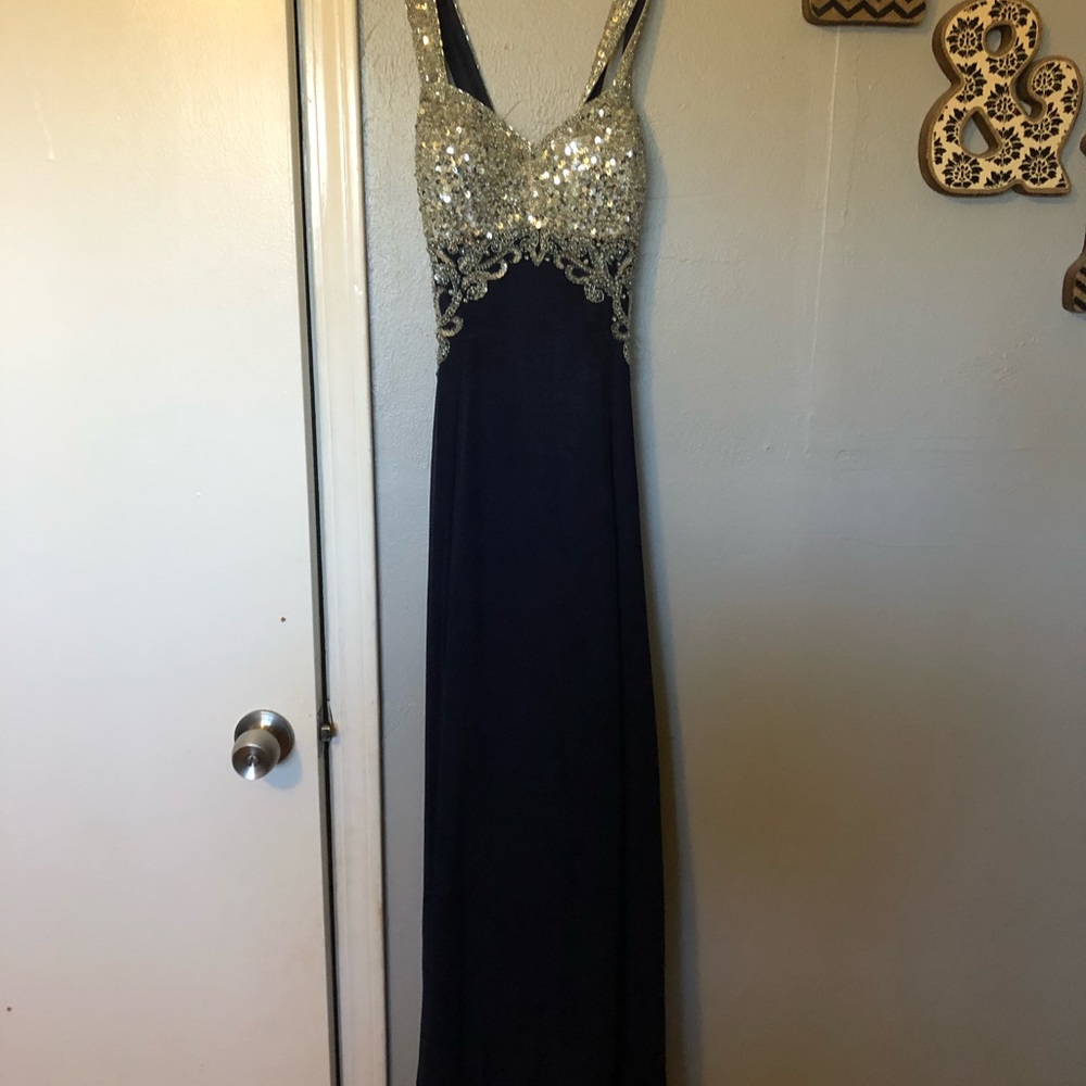 Navy blue sequin formal - Picture 2 of 8